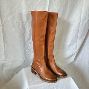 Genuine Leather Vince Camuto Tan Knee Length Tall Boots